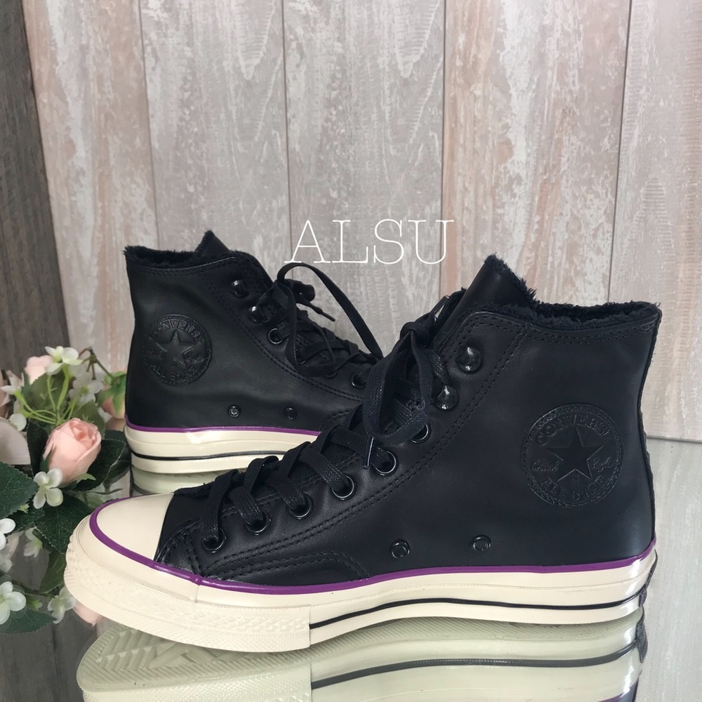 Convy70 HI Leather Black Icon Violet W AUTHENTIC - Picture 2 of 8